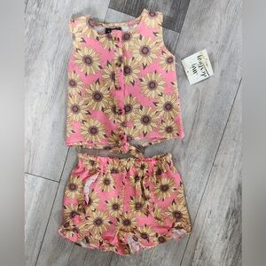 My Destiny Toddler Girls Pink Sunflower Short Set